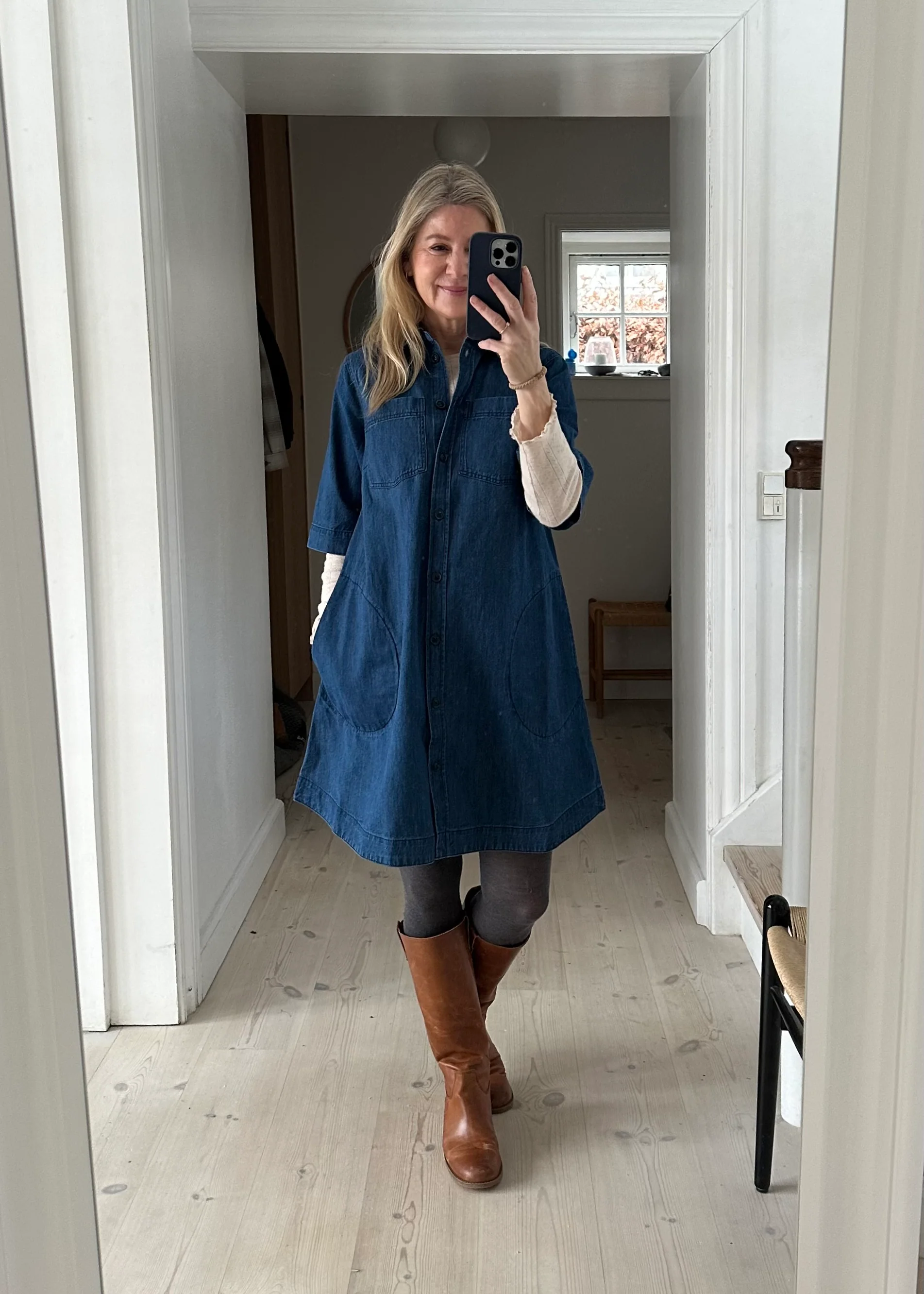 Part Two SardiaPW Dress medium dark blue denim - Image 2