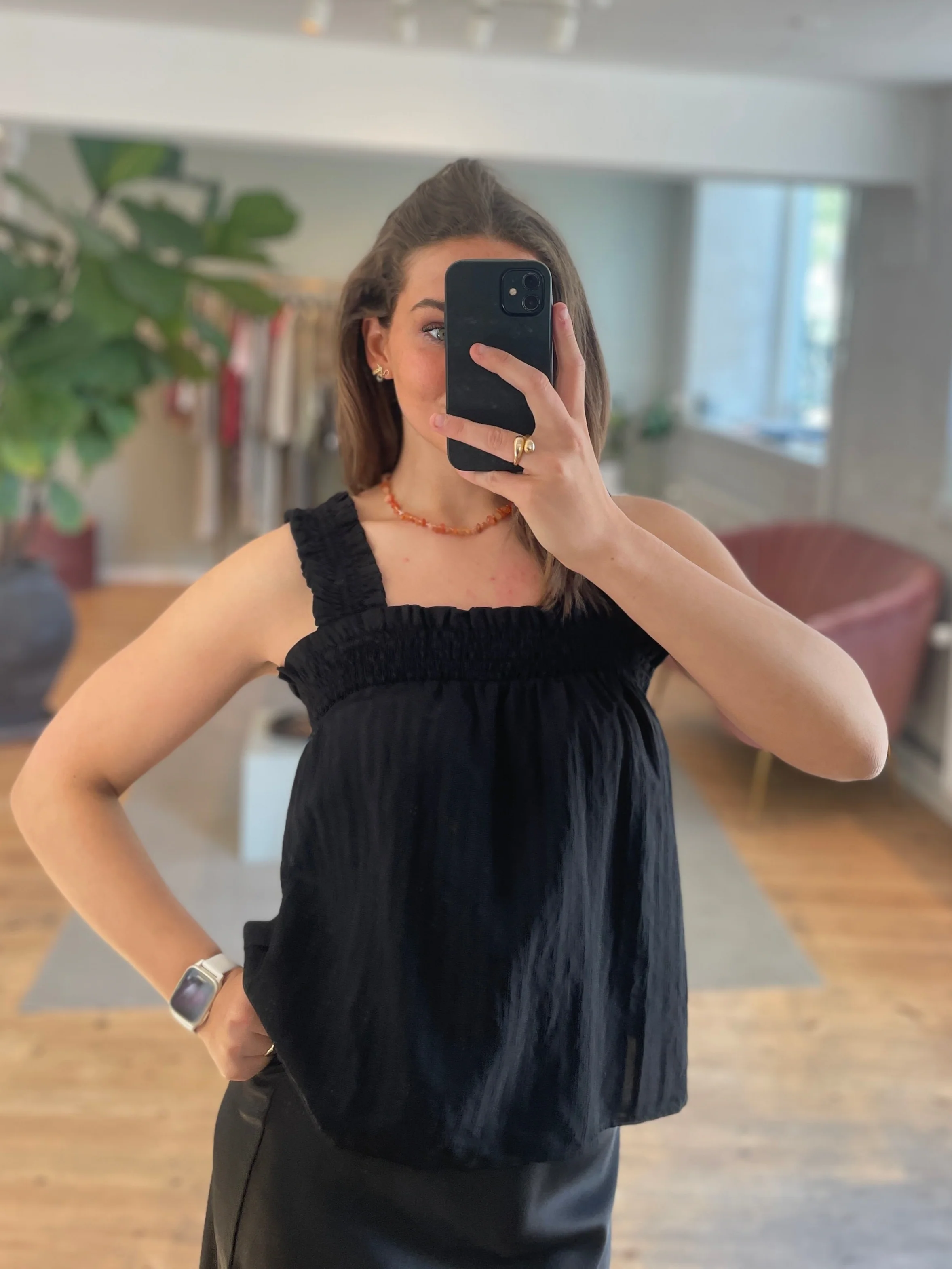 Co'Couture SelmaCC Smock Strap Top black - Image 3