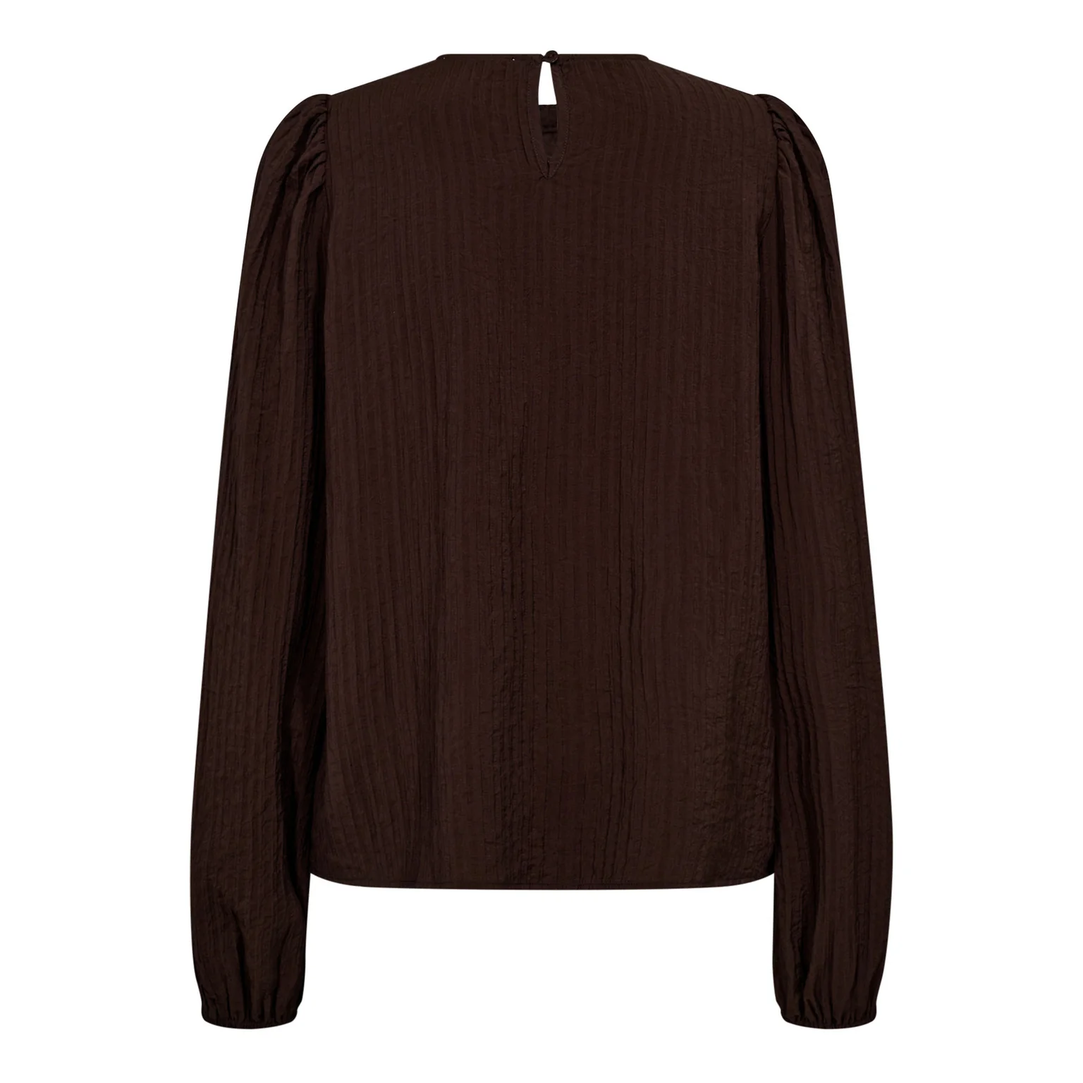 Co' Couture ShinaCC Pintuck Blouse Dark Brown - Image 4