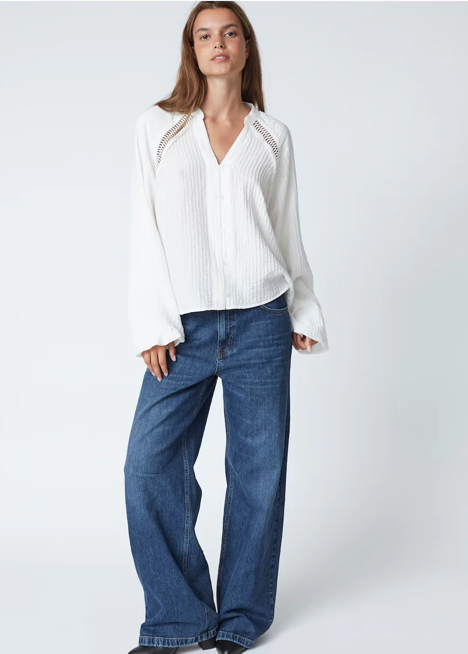 Co'Couture ShinaCC Lace v-shirt Off white - Image 2