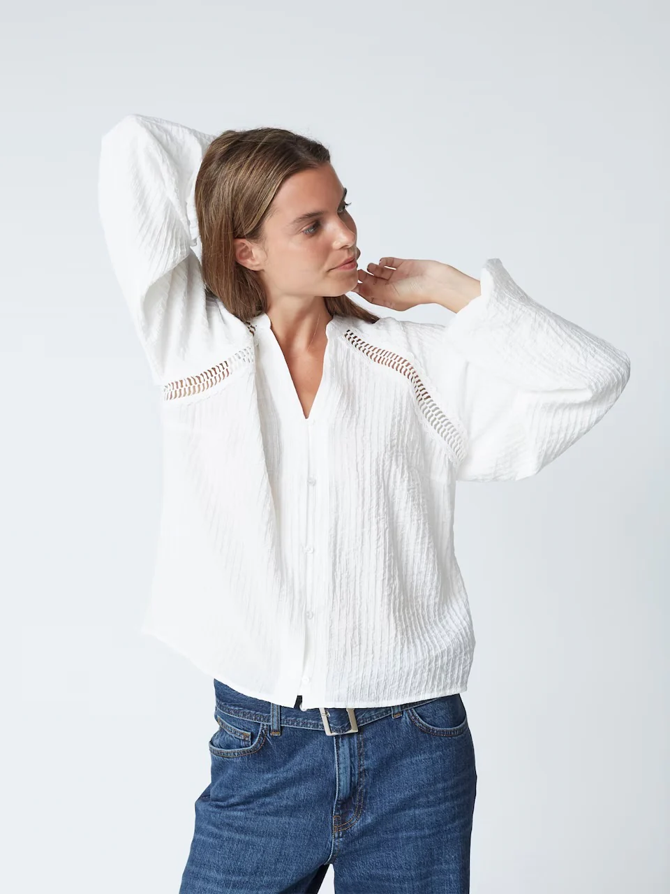 Co'Couture ShinaCC Lace v-shirt Off white - Image 4