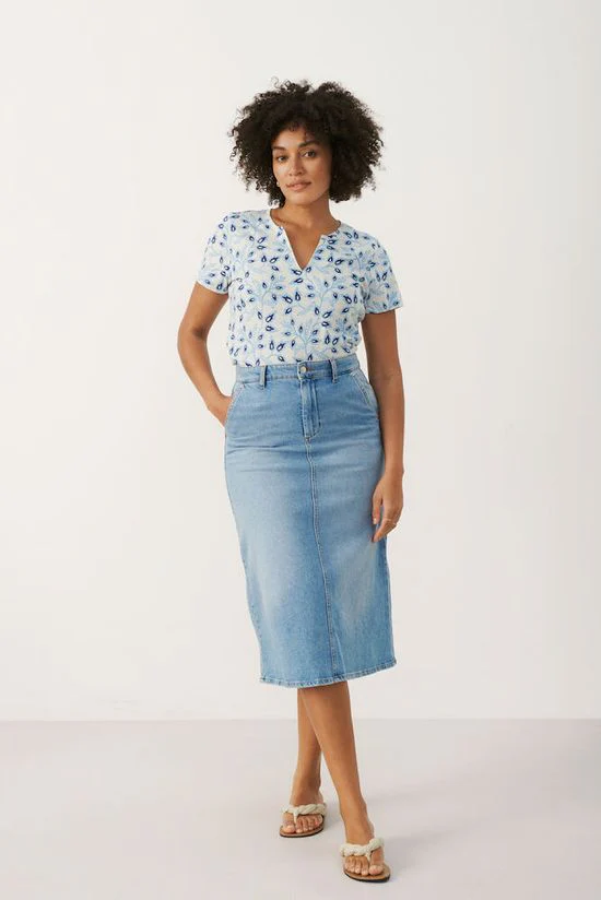 Part Two SiyaPW Skirt Light Blue Denim - Image 3