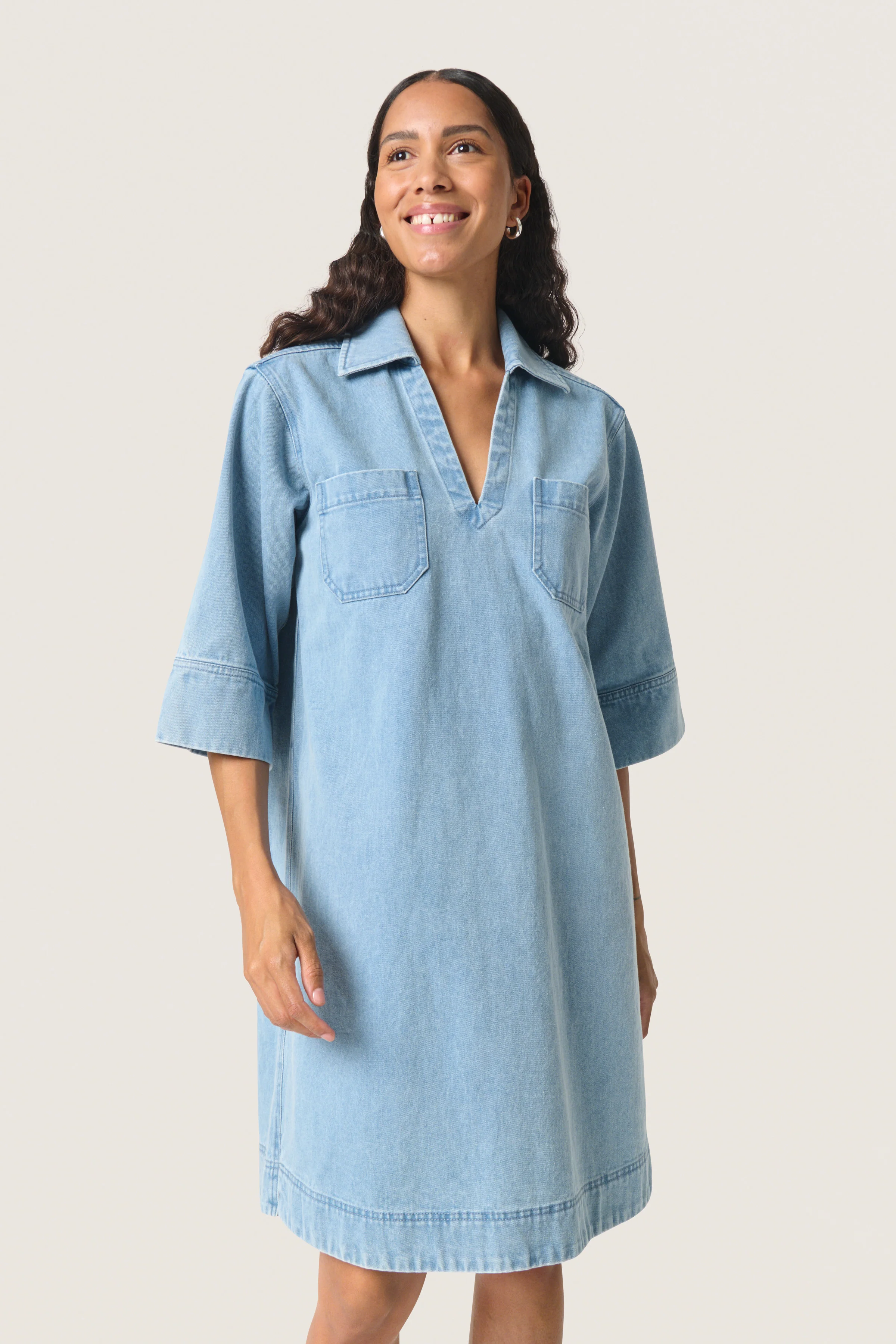 Soaked SLAnnabeth Casual Dress SS Light Blue Denim - Image 2