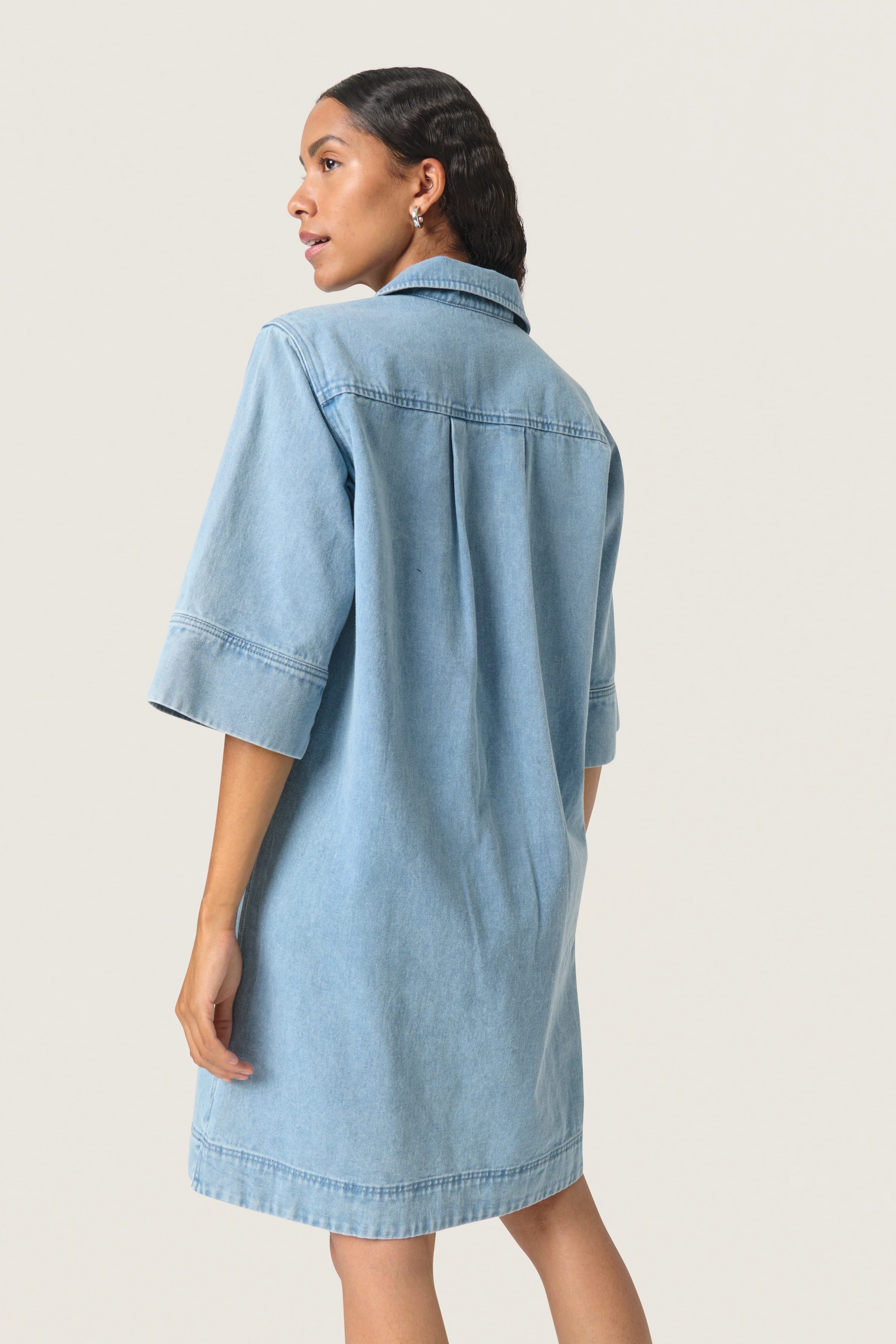 Soaked SLAnnabeth Casual Dress SS Light Blue Denim - Image 3