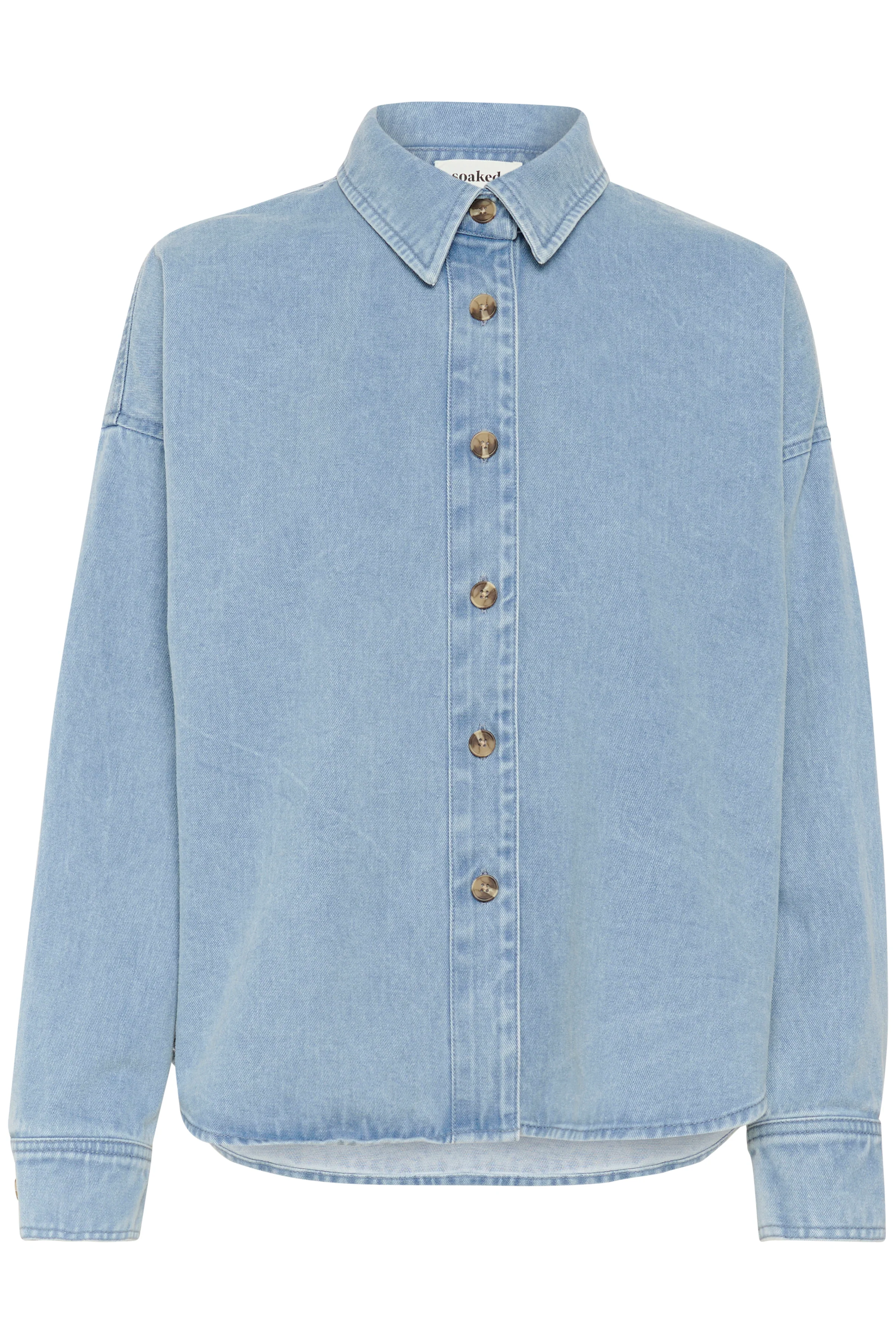Soaked SLAnnabeth Regular Overshirt, Light Blue Denim - Image 3