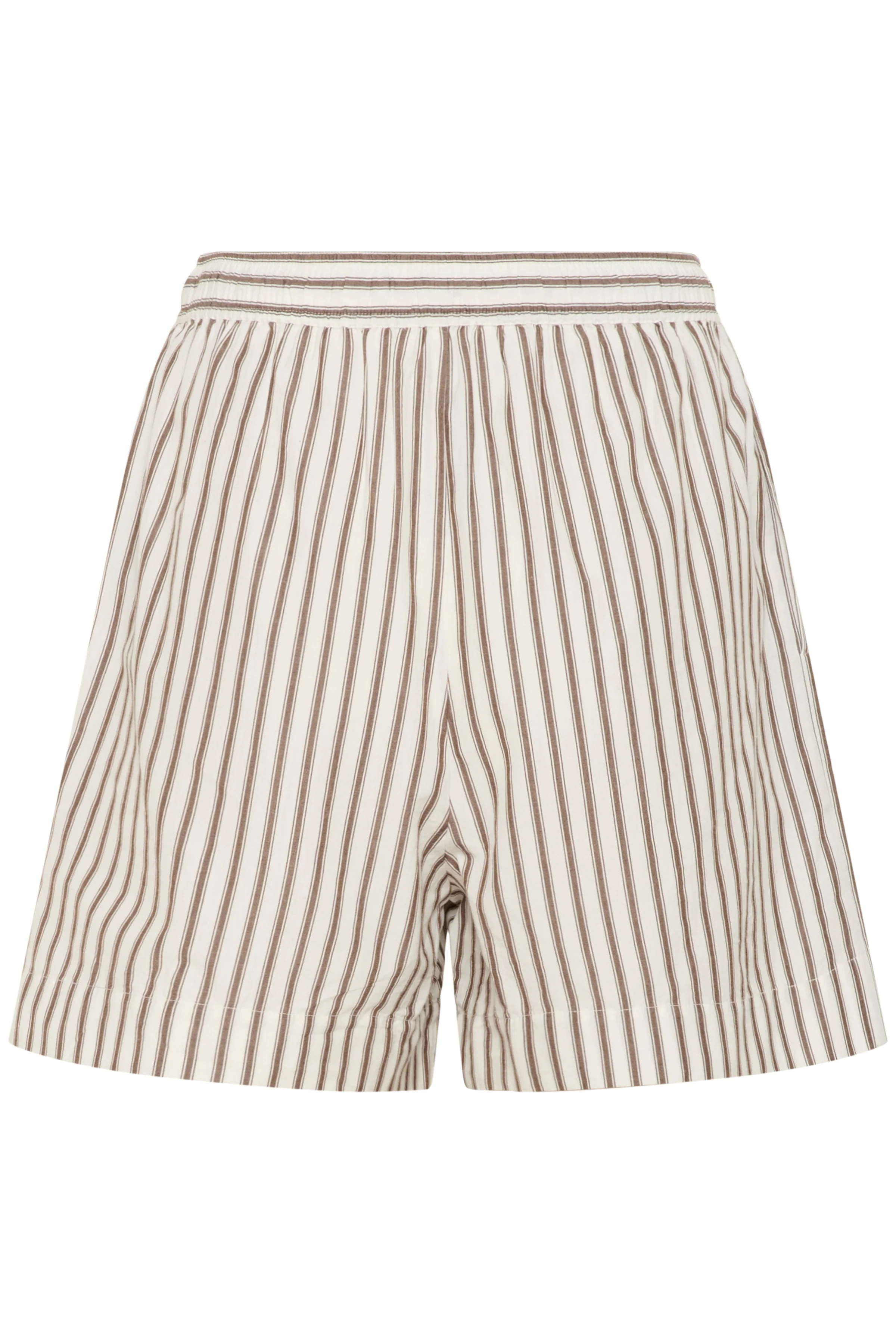 Soaked in Luxury SLMunevo Kaily Shorts Brown and White Stripe - Image 6