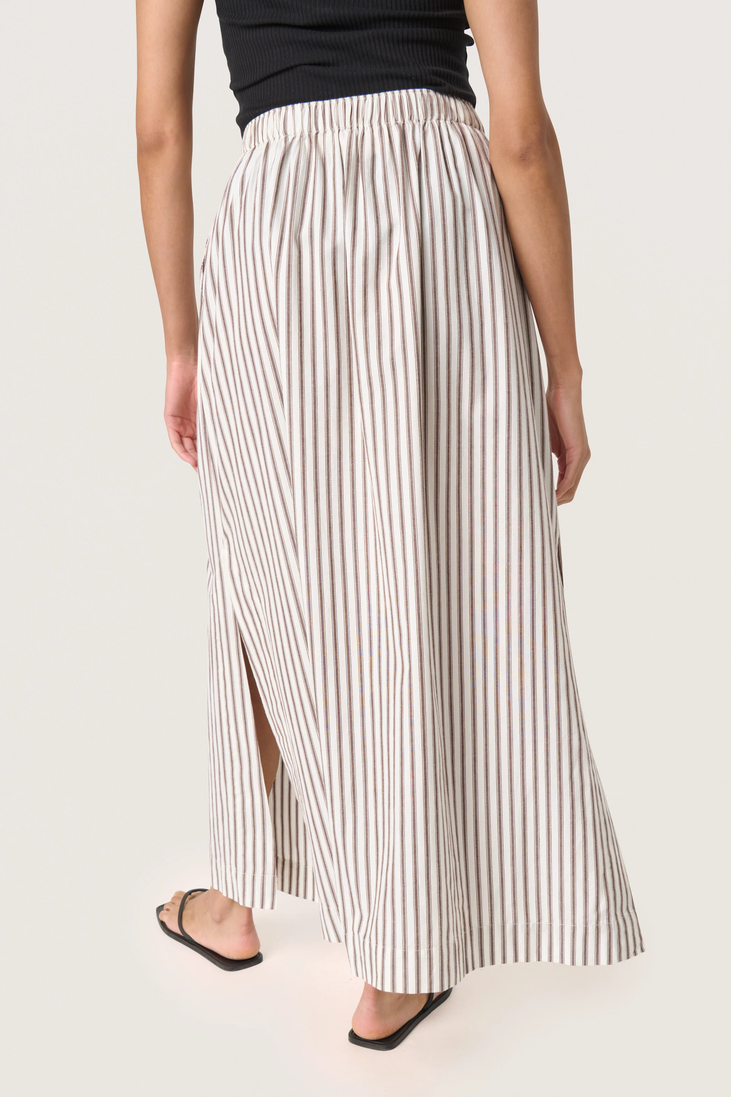 Soaked in Luxury SLMunevo Maxi Skirt, Brown and White Stripe - Image 6