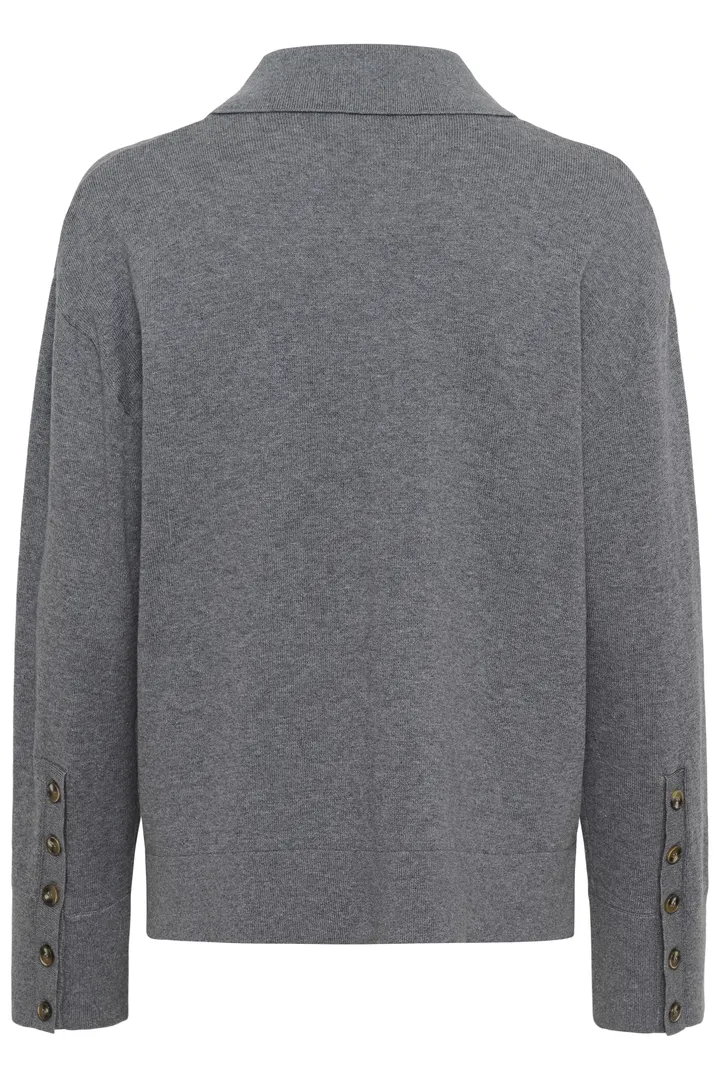 Soaked SLSanja Polo Pullover Grey Melange - Image 4