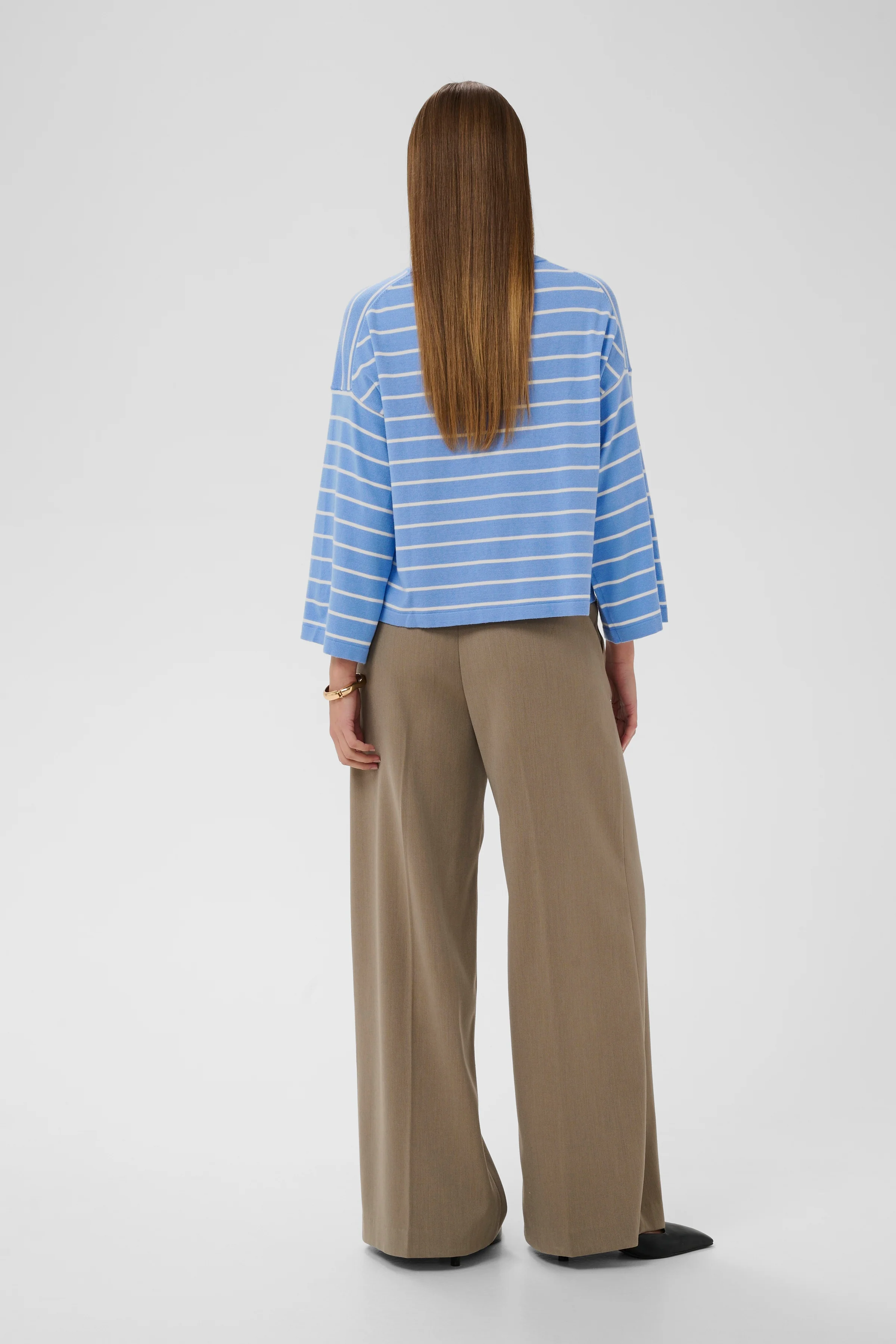 Soaked in Luxury SLSpina Boxy Pullover Cropped Hydrangea w. White Stripe - Image 5