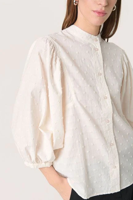 Soaked in Luxury SLSunela Shirt 3/4 Broken White - Image 2