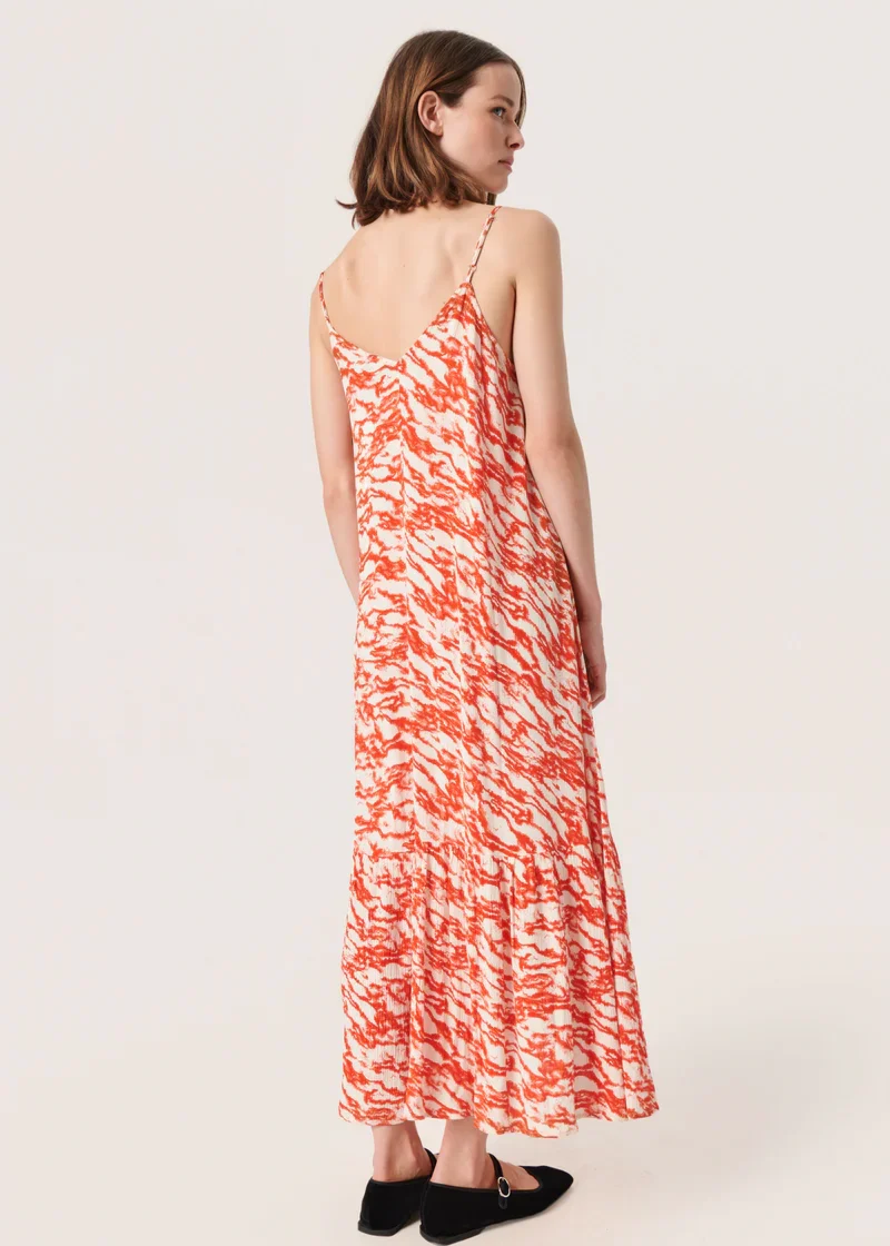 Soaked SLZaya Louise Strap Dress Red Mini Clouds Print - Image 3