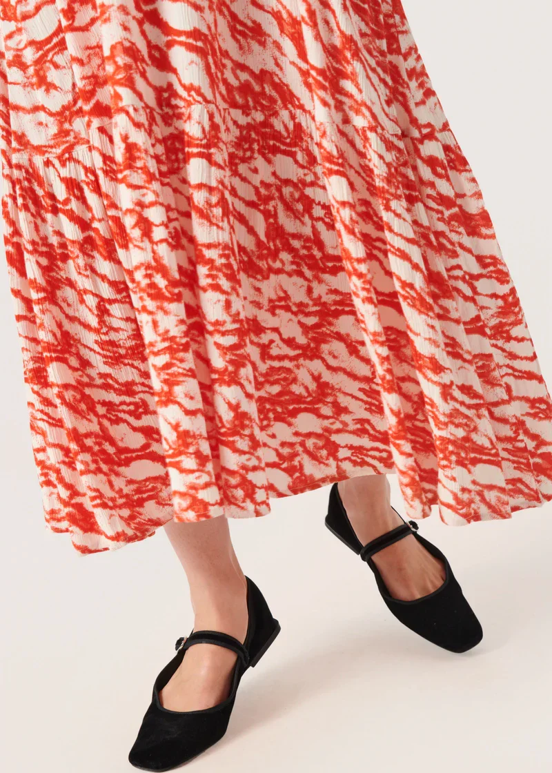 Soaked SLZaya Louise Strap Dress Red Mini Clouds Print - Image 4