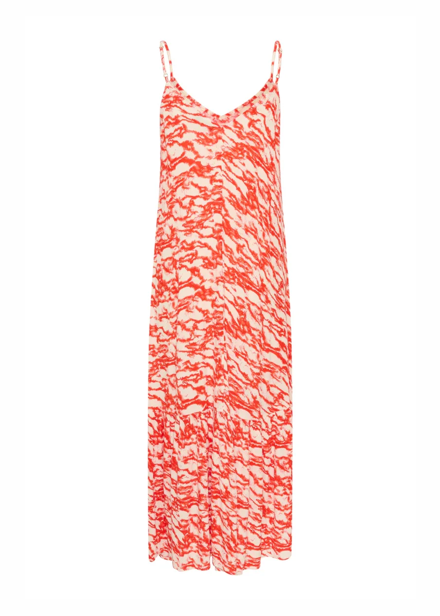 Soaked SLZaya Louise Strap Dress Red Mini Clouds Print - Image 5