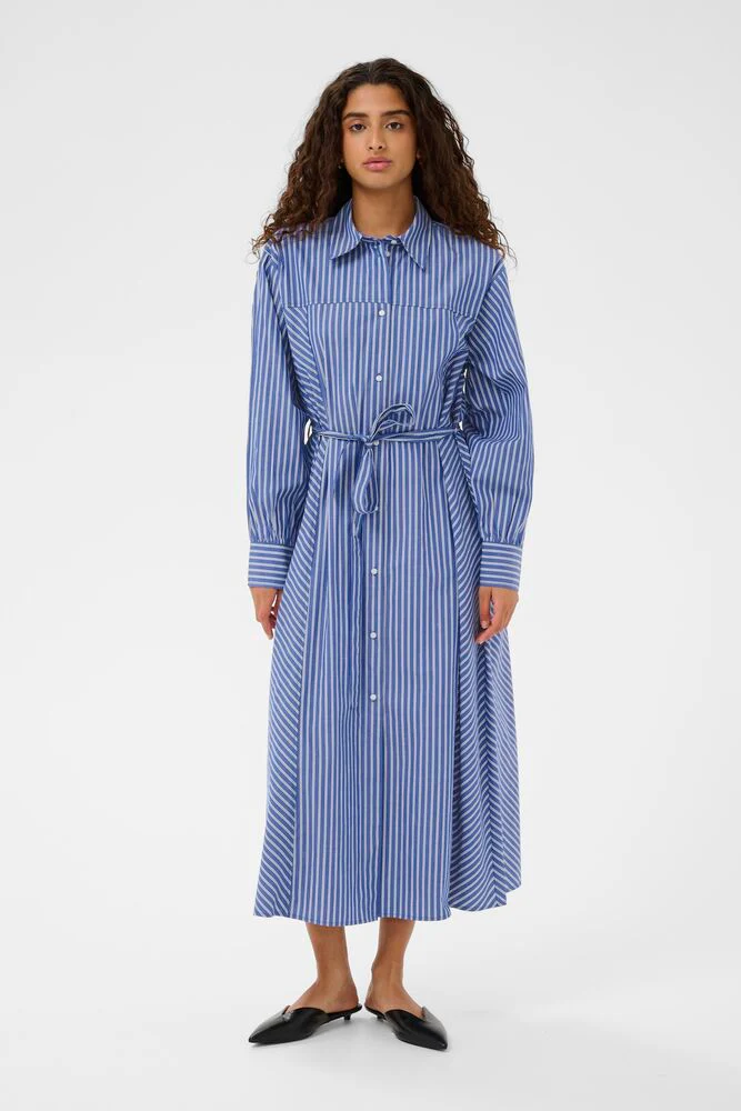 Soaked in Luxury SLCalken Shirt Dress LS Nouvean Navy Stripe - Image 2
