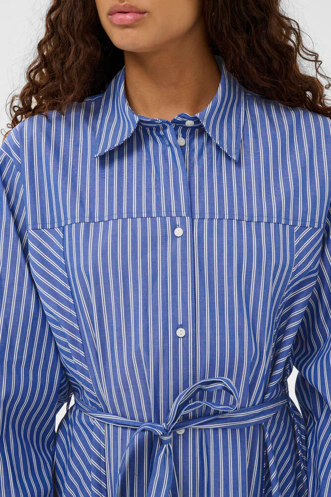 Soaked in Luxury SLCalken Shirt Dress LS Nouvean Navy Stripe - Image 3