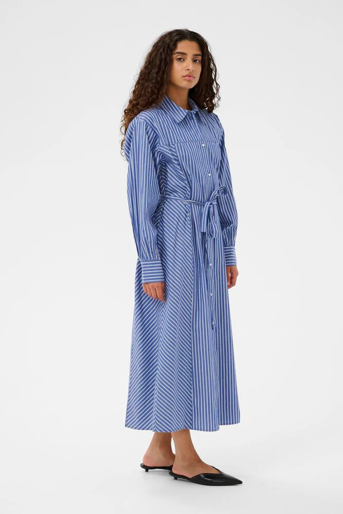 Soaked in Luxury SLCalken Shirt Dress LS Nouvean Navy Stripe - Image 4