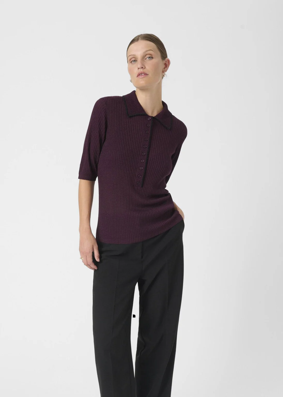 Soaked SLLaisa Polo Pullover Winetasting bordeaux - Image 2