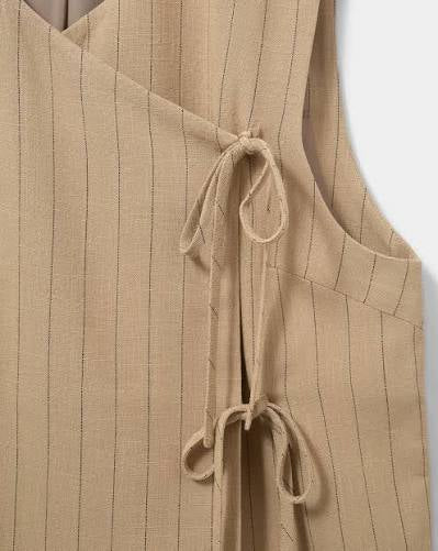 Sofie Schnoor Cailin vest light brown striped - Image 5