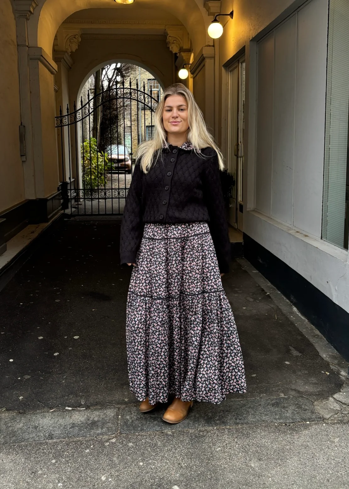 Lollys Laundry SunsetLL Maxi Skirt Washed Black - Image 3