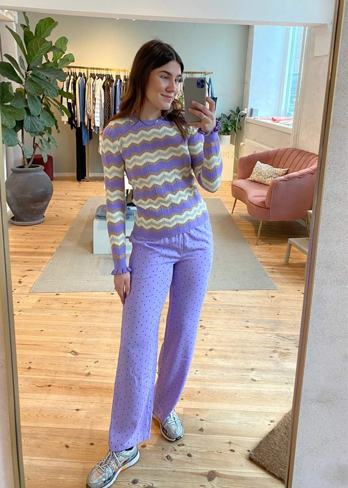 Modström Talle print pants Lavender Polka - Image 3