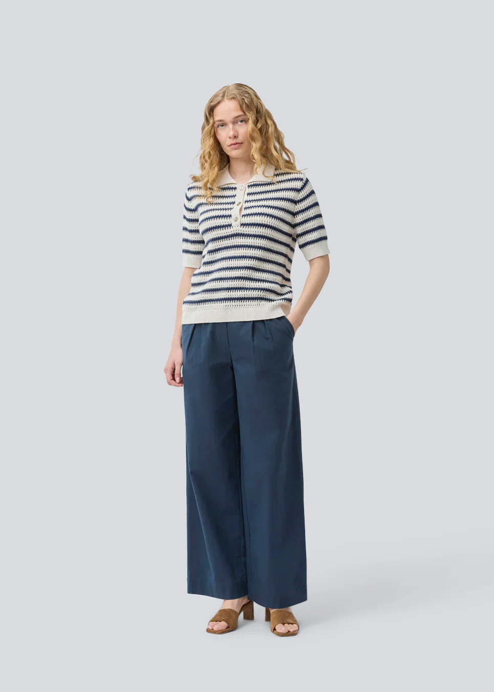 Modström TellyMD SS polo Navy White stripe - Image 3