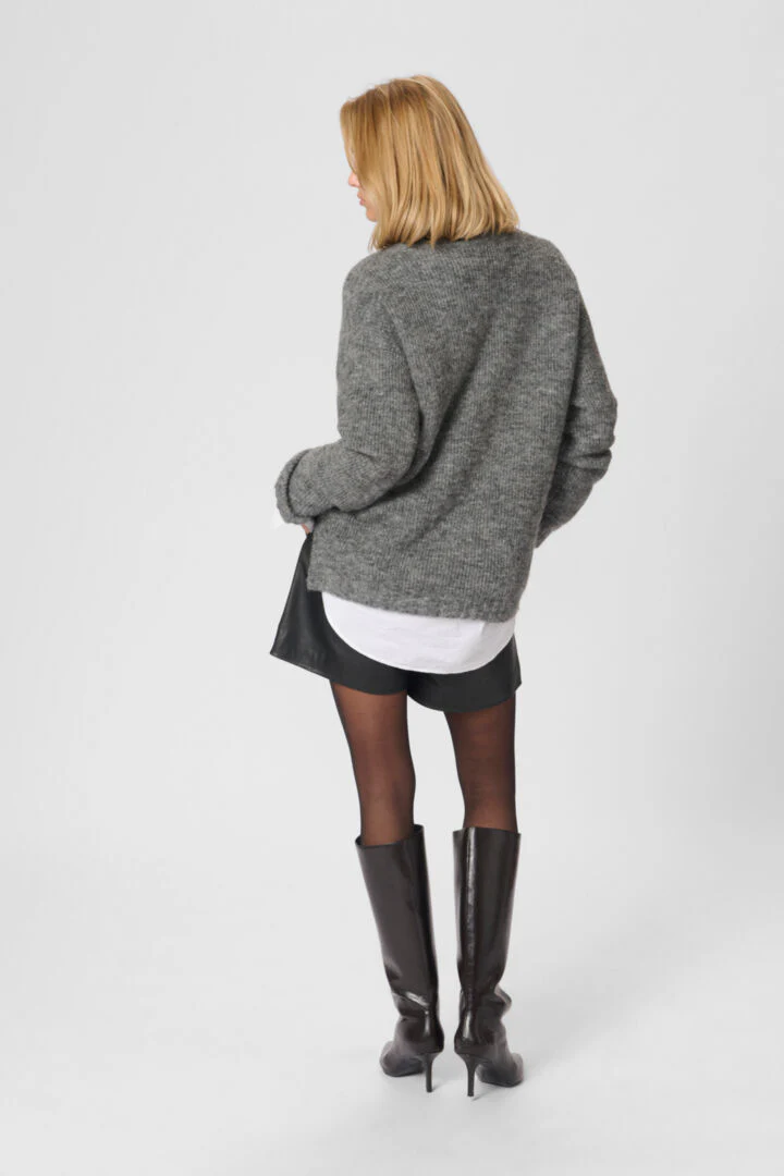 My Essential Wardrobe The Knit Rollneck Dark Grey Melange - Image 3