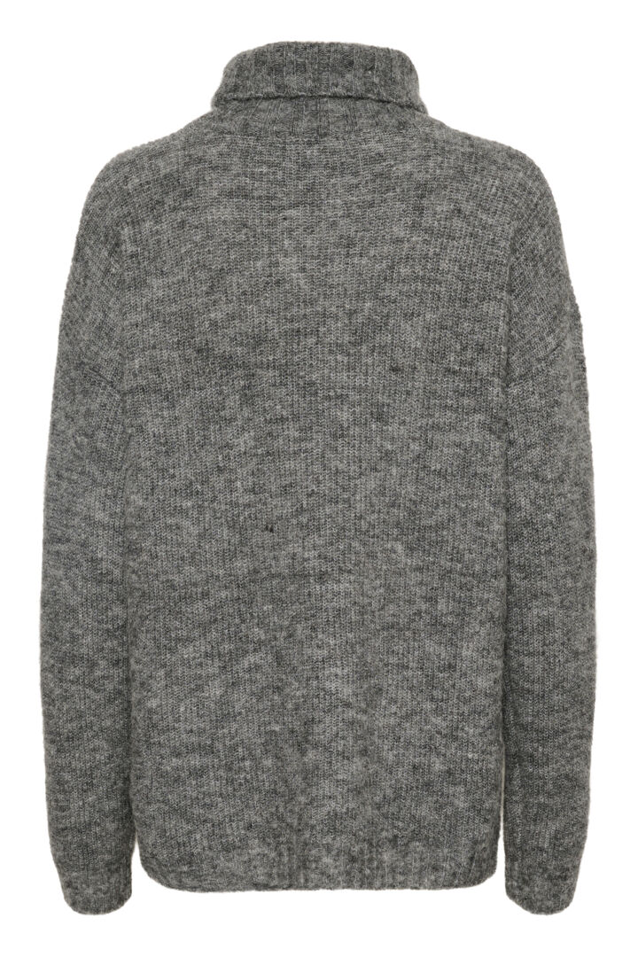 My Essential Wardrobe The Knit Rollneck Dark Grey Melange - Image 5