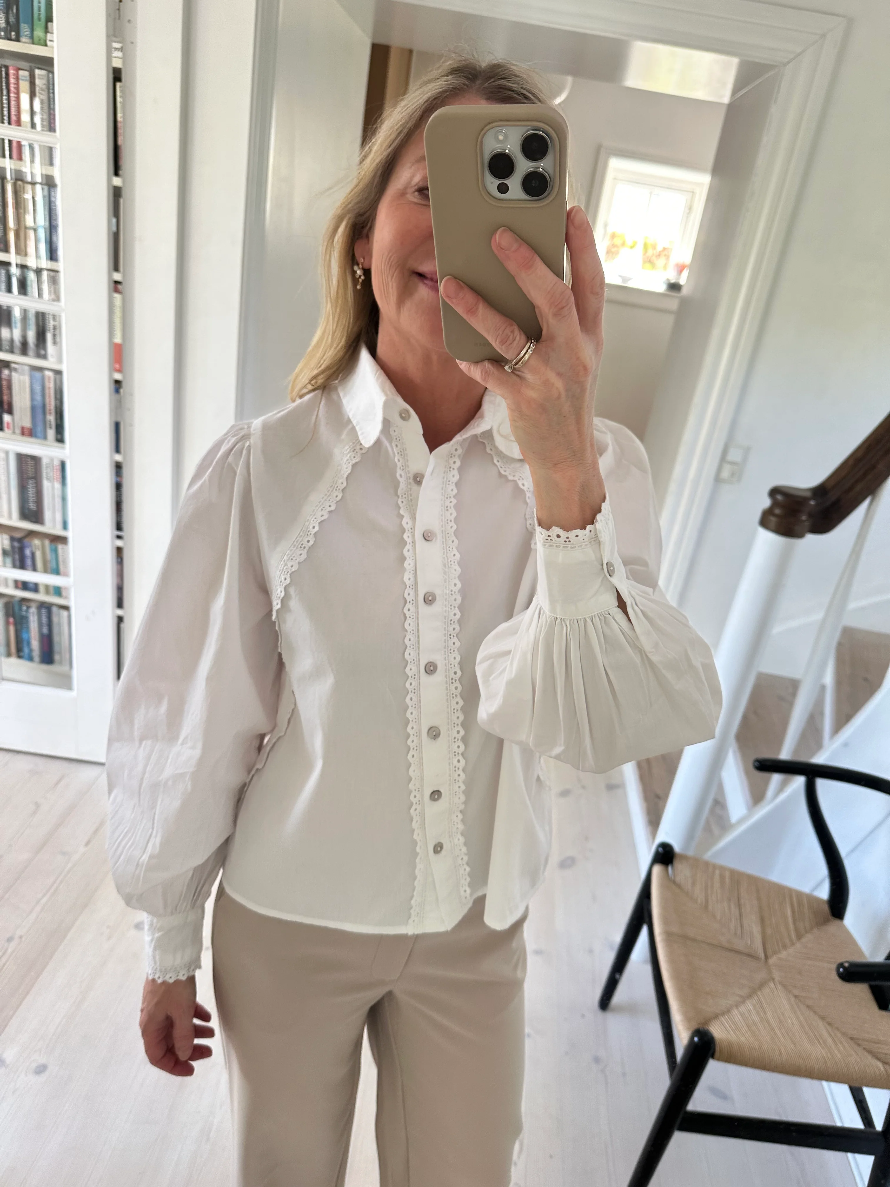 Neo Noir Tilly C Poplin Shirt White - Image 2