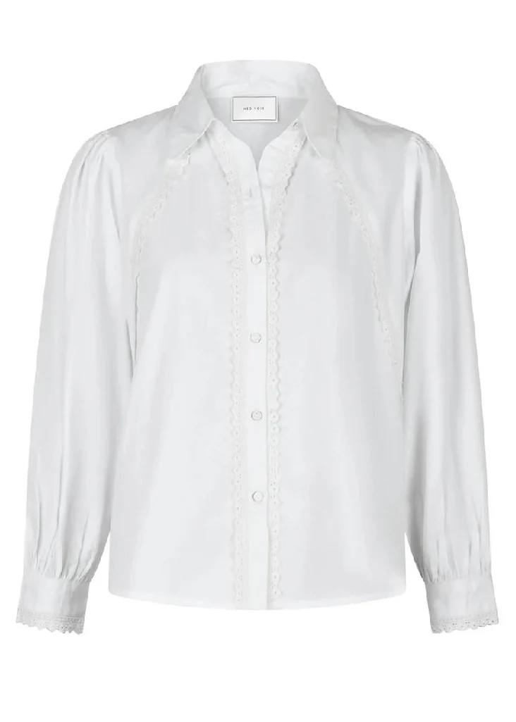 Neo Noir Tilly C Poplin Shirt White - Image 5