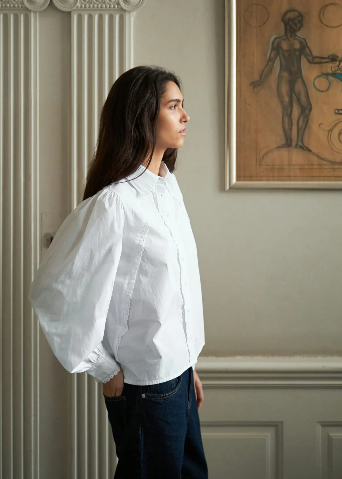Neo Noir Tilly C Poplin Shirt White - Image 6