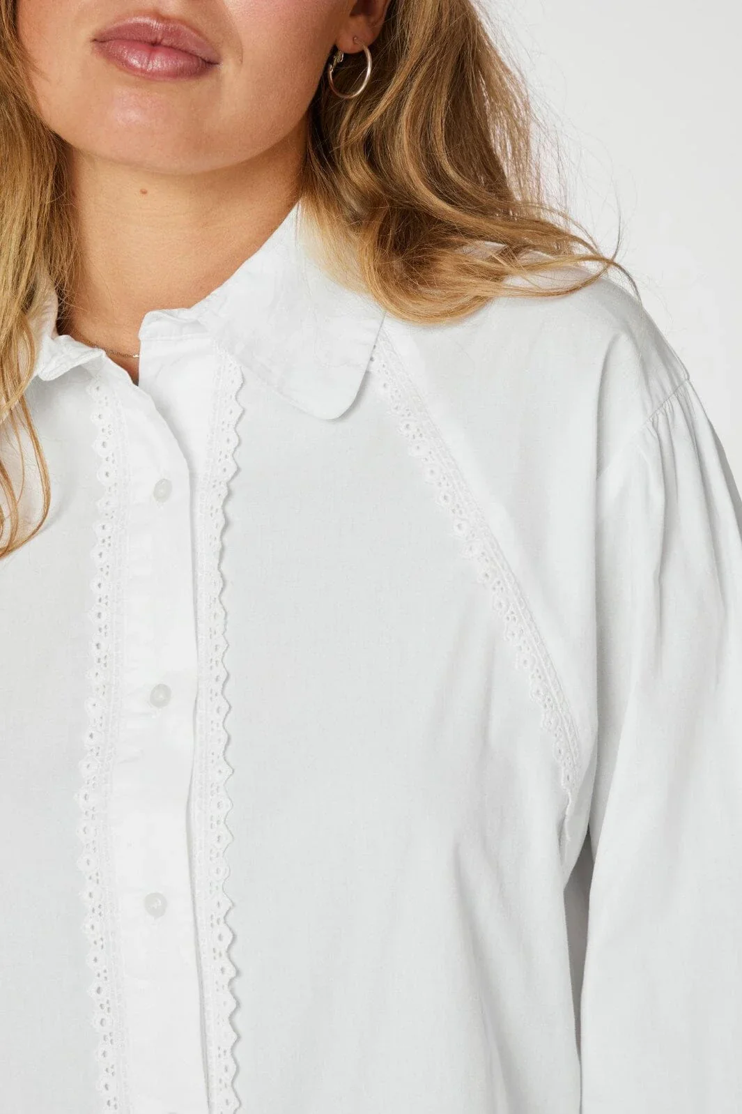 Neo Noir Tilly C Poplin Shirt White - Image 9