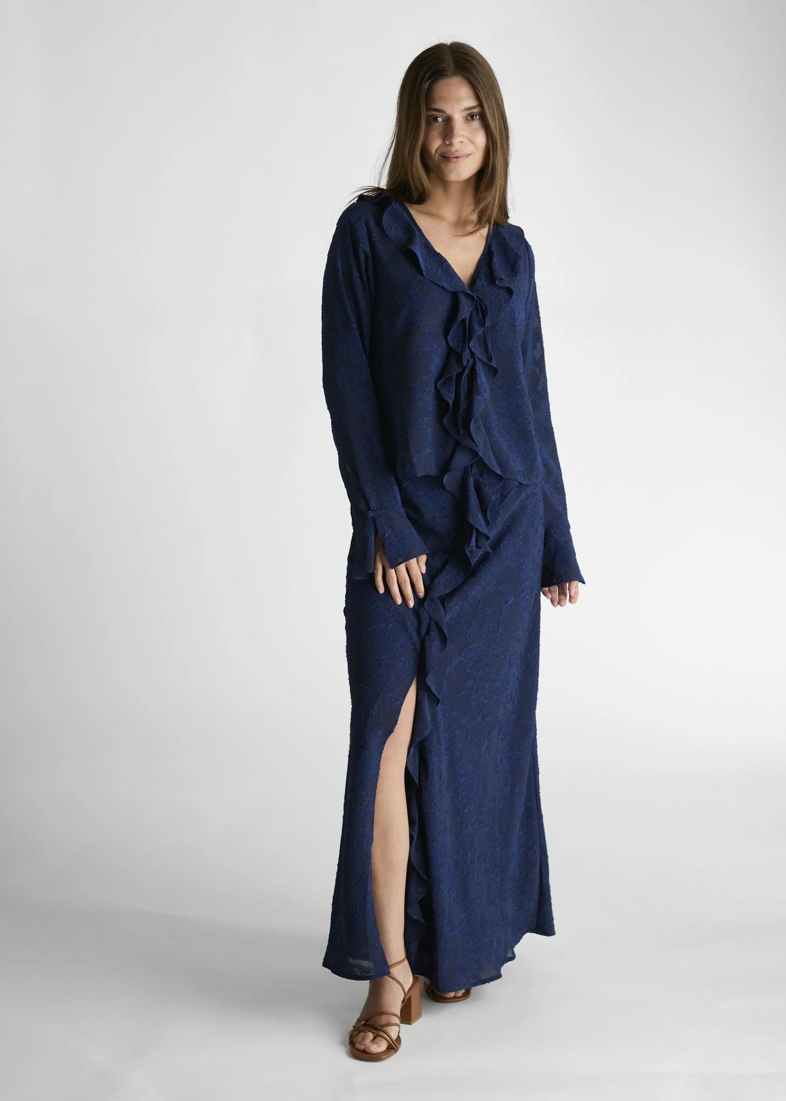 Neo Noir Vinza Burnout Skirt Navy - Image 3