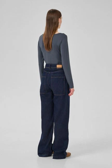 My Essential Wardrobe VistaMW Boat Neck Blouse Dark slate - Image 3