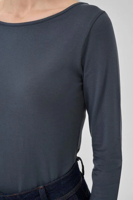 My Essential Wardrobe VistaMW Boat Neck Blouse Dark slate - Image 4