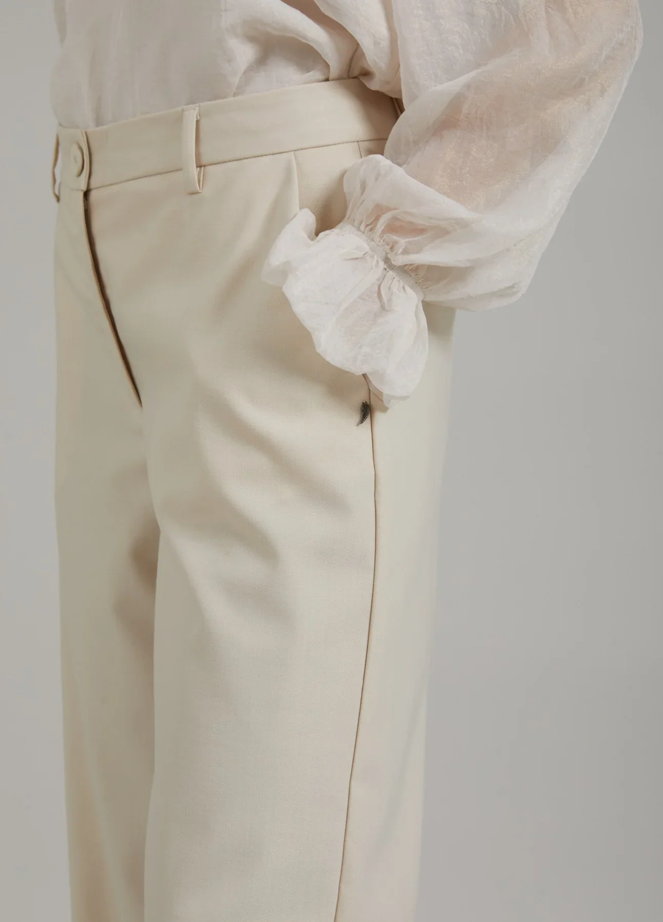 Coster Copenhagen Wide pants Creme Petra fit - Image 3