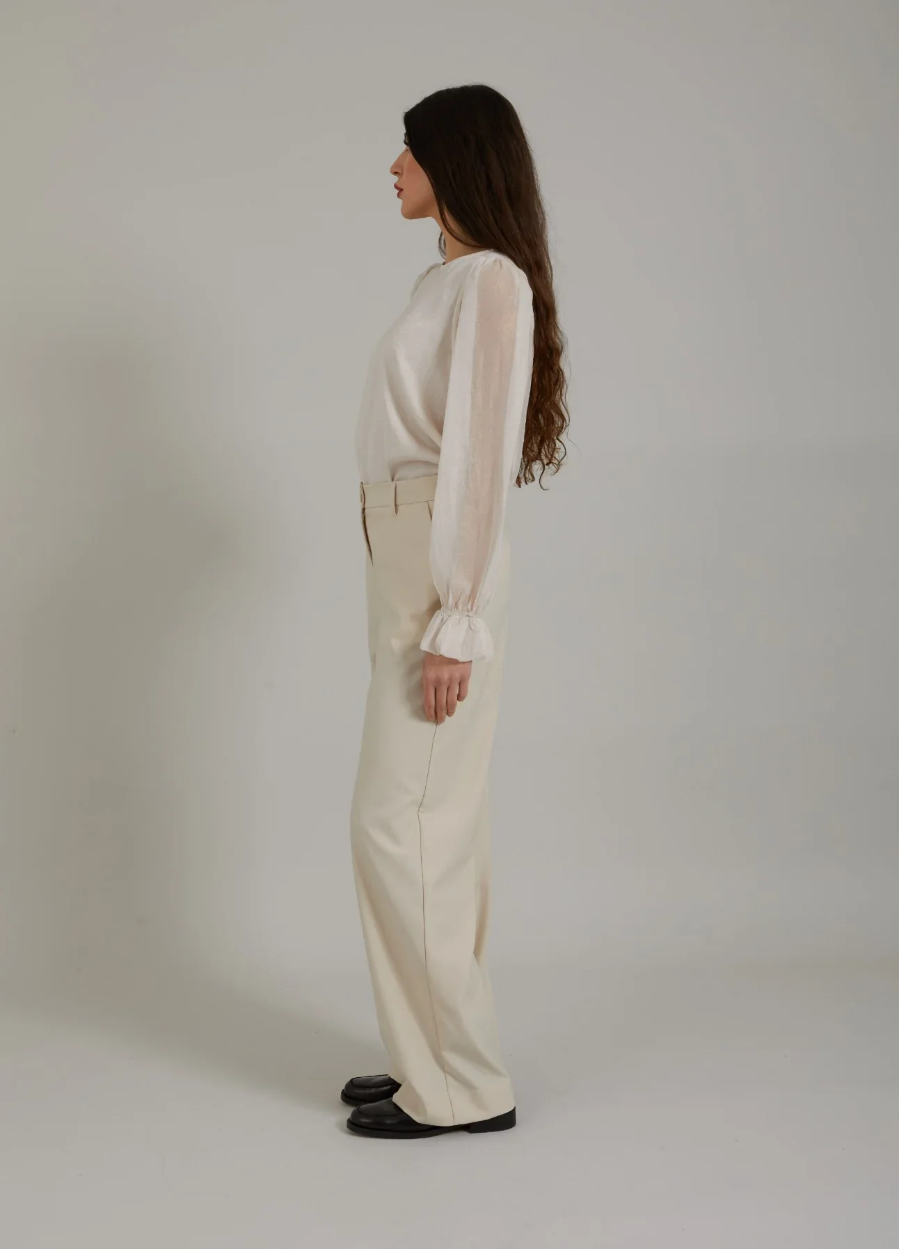 Coster Copenhagen Wide pants Creme Petra fit - Image 4